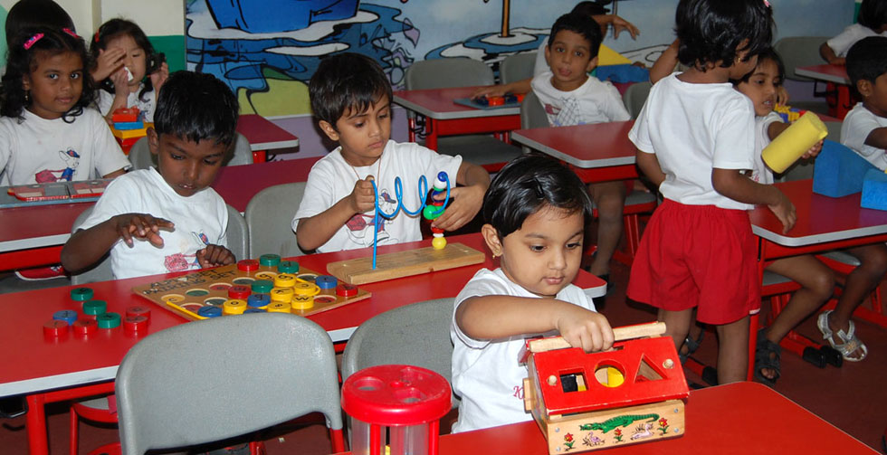 Teacher conducting a classroom lesson with students