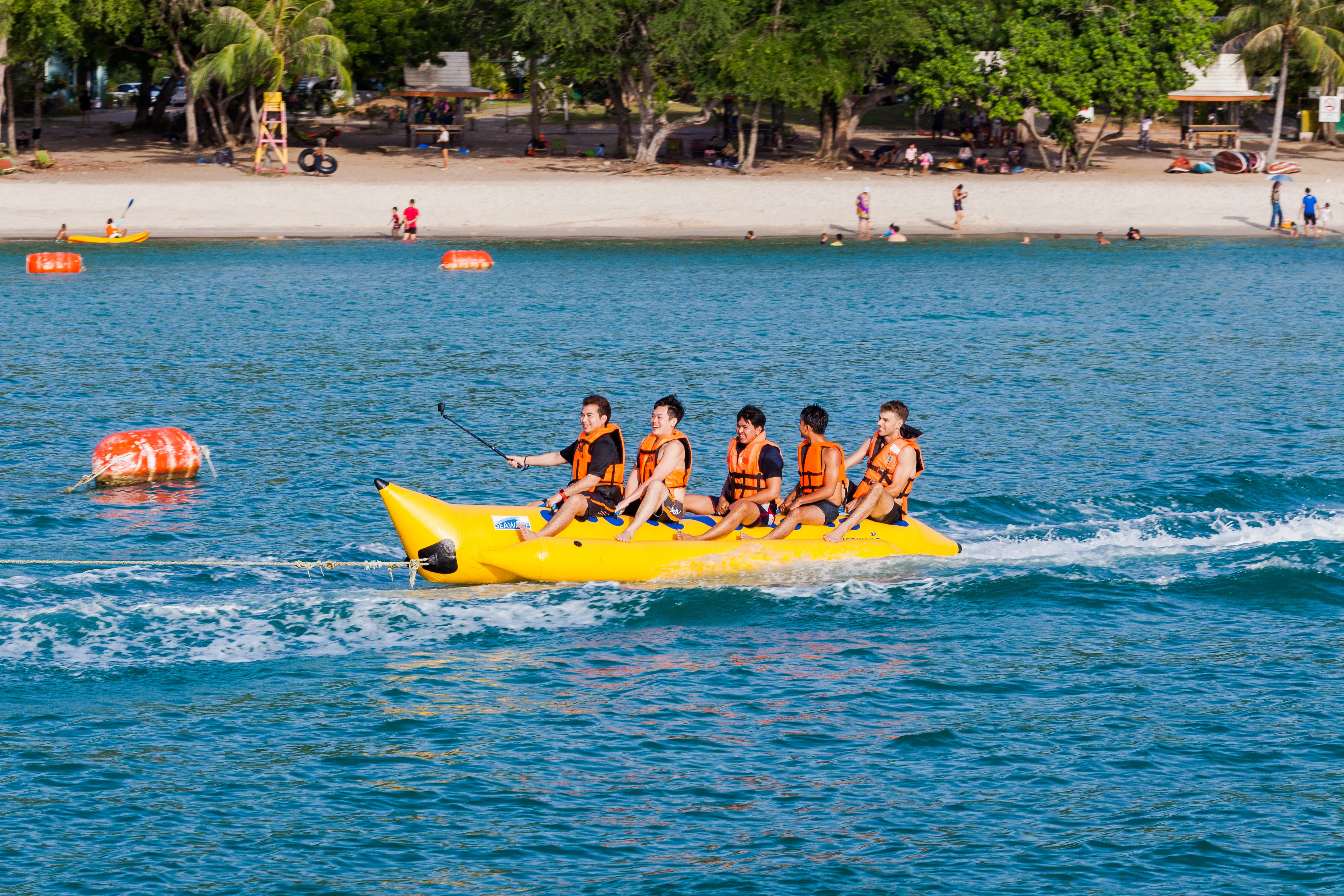 Banana-boat rides for groups and families