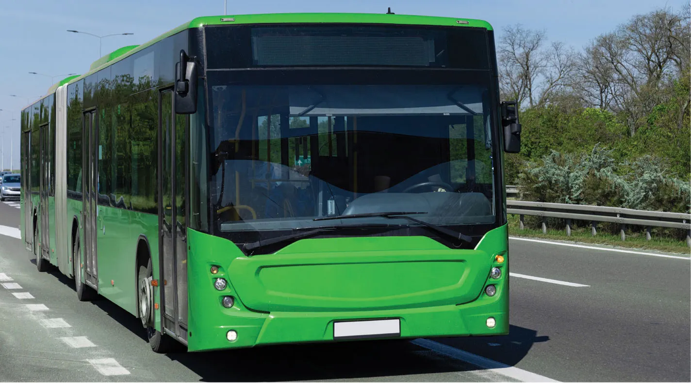 A zero-emission city bus in service