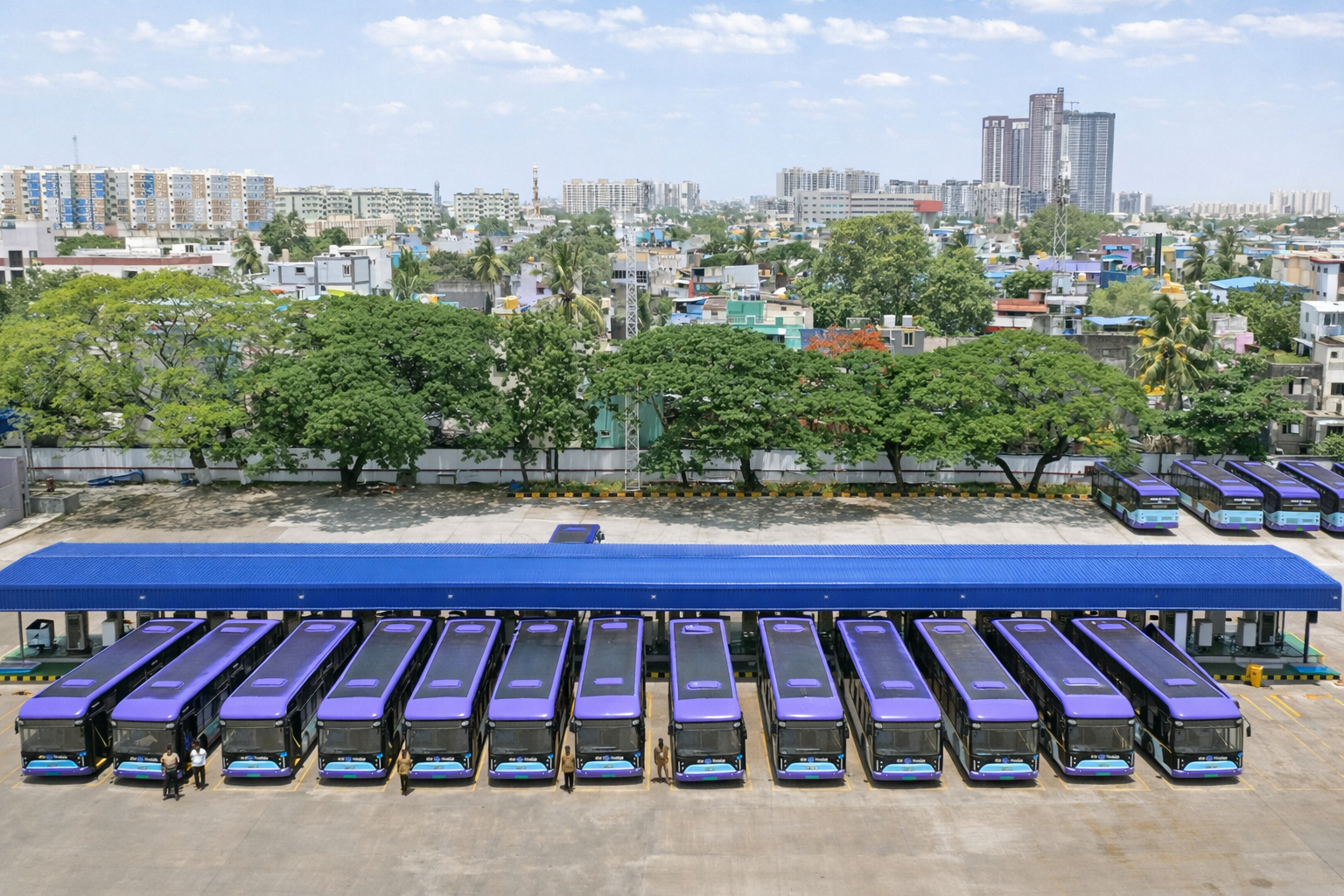 A modern depot for the growing EV fleet