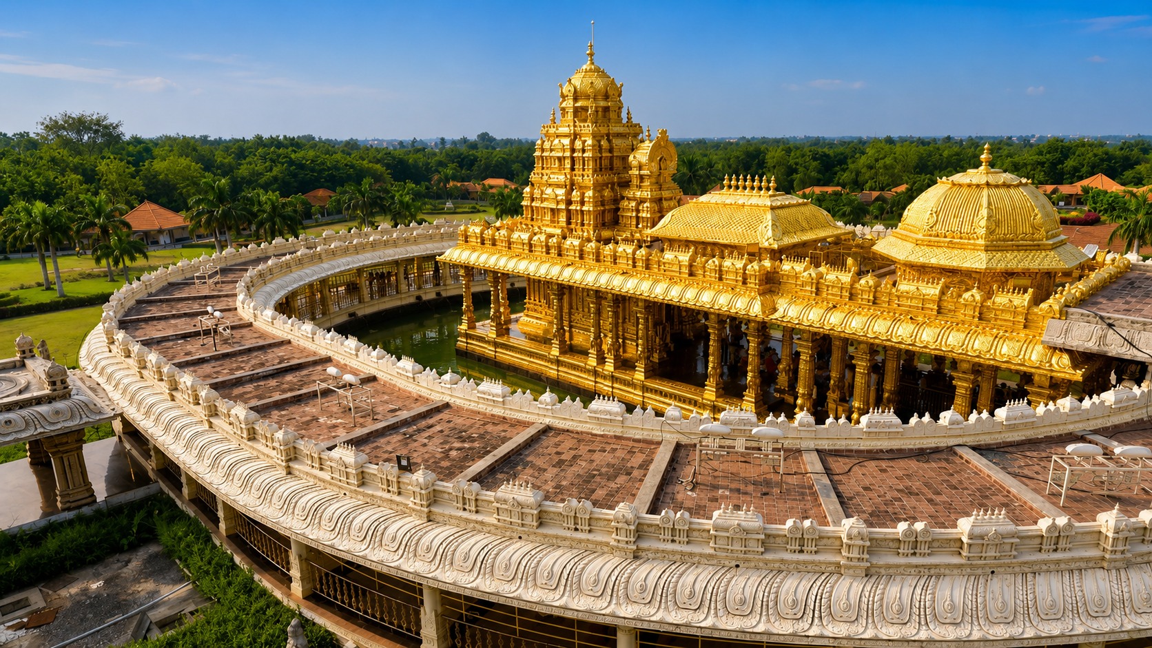The Golden Vimanam and Ardha Mandapam