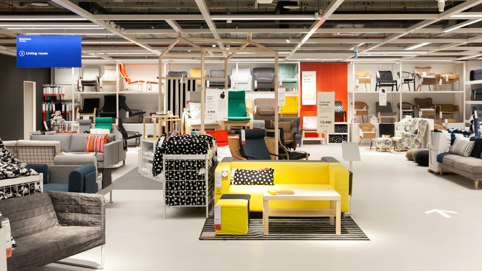 Inside an IKEA showroom — room sets and home furnishings