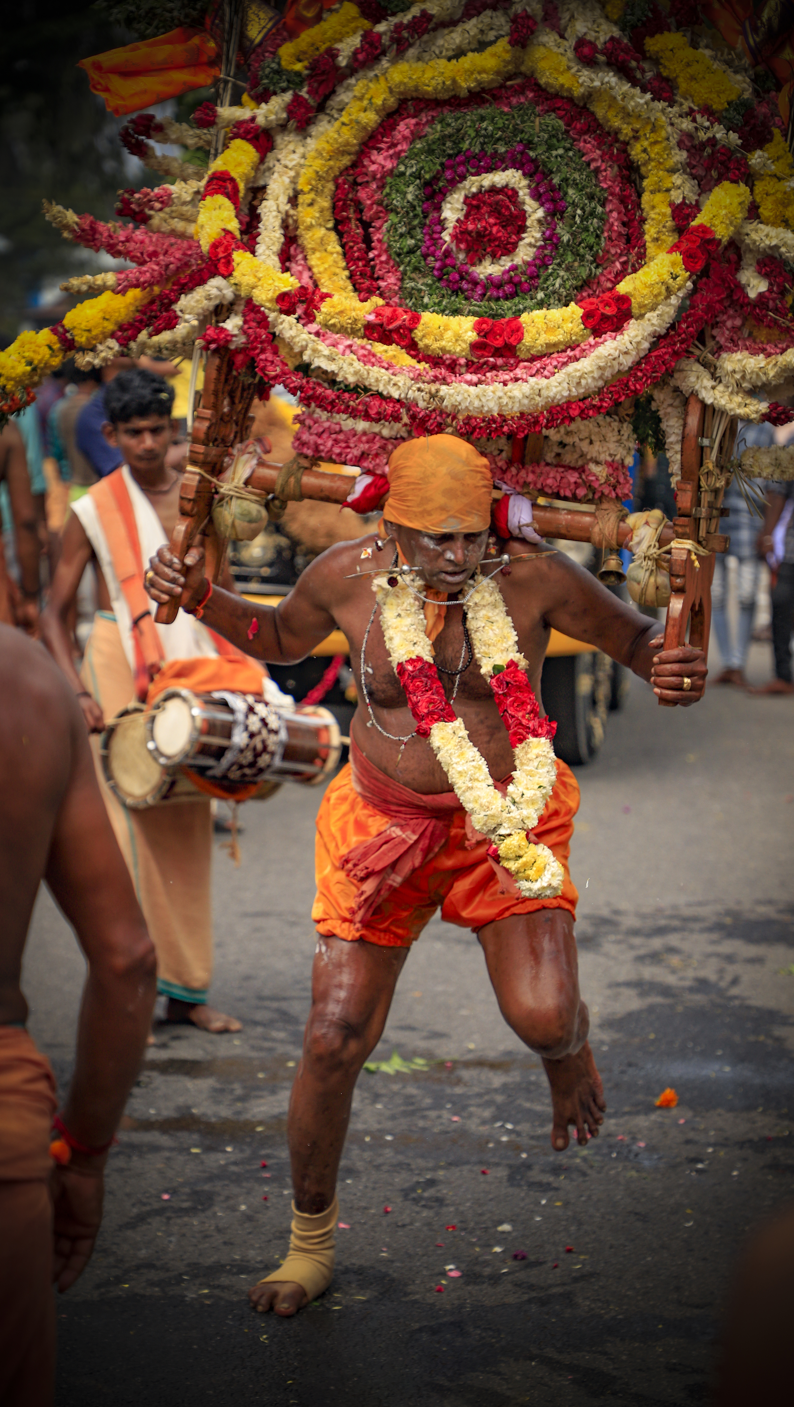 Vibrant processions during Thaipusam