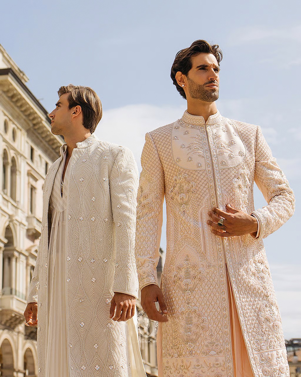 Occasion wear in ivory and blush tones