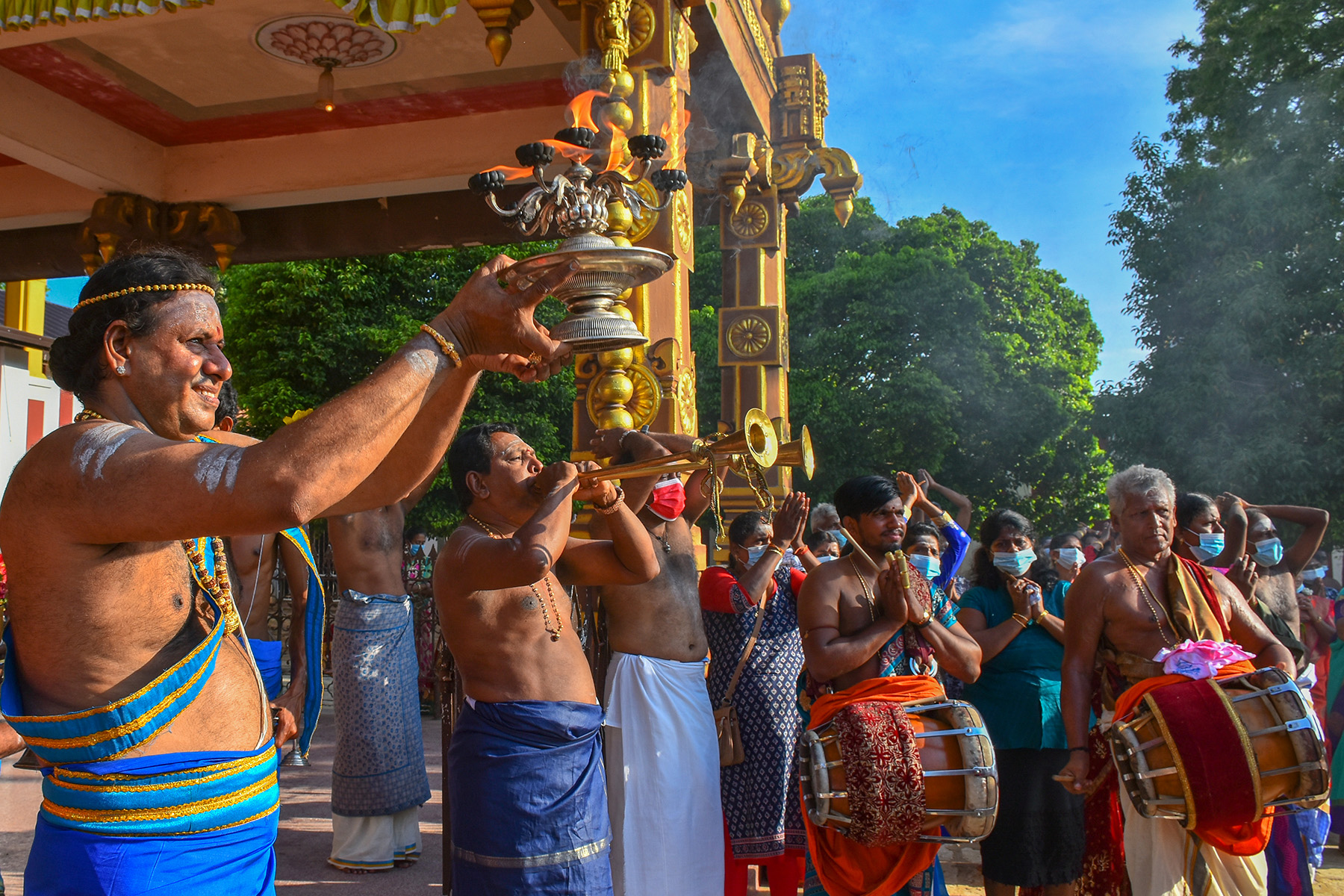 Temple processions and drums usher in the new year