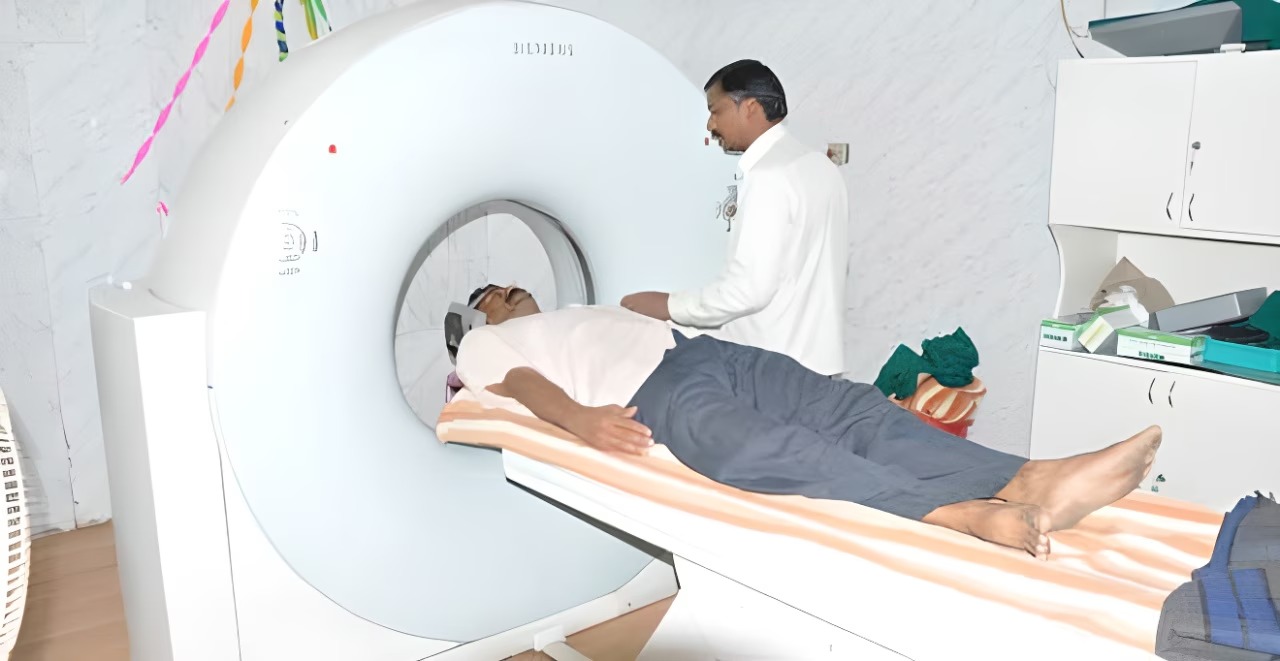 Advanced imaging — a patient undergoing a CT scan