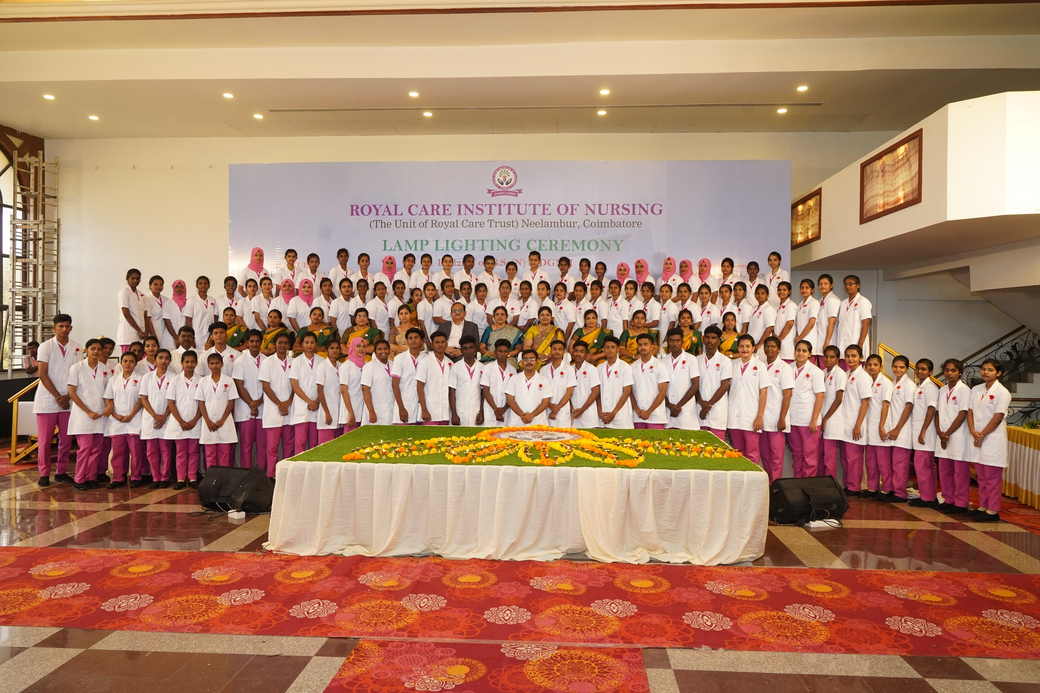 Royal Care Institute of Nursing Lamp Lighting Ceremony with students and faculty