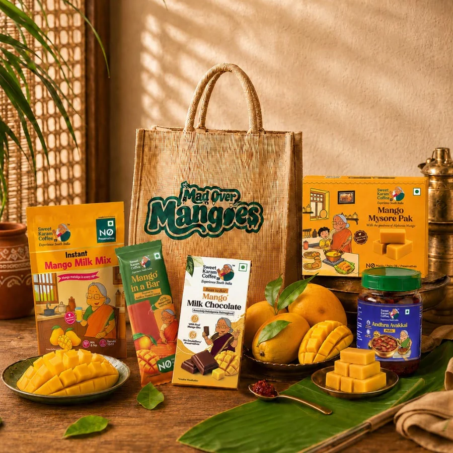 Sweet Karam Coffee festive gifting hampers with Diwali decor