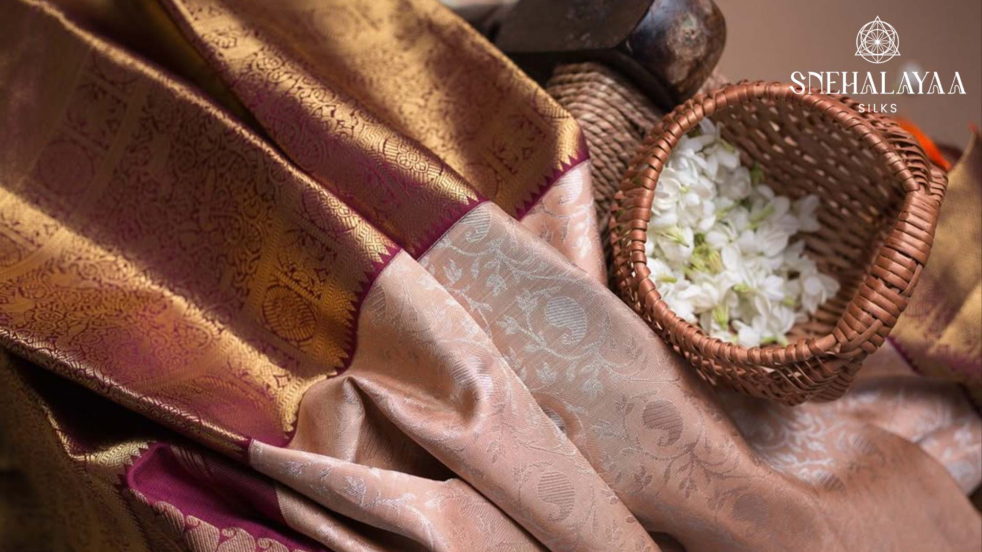 Handwoven silk, rich in zari and texture