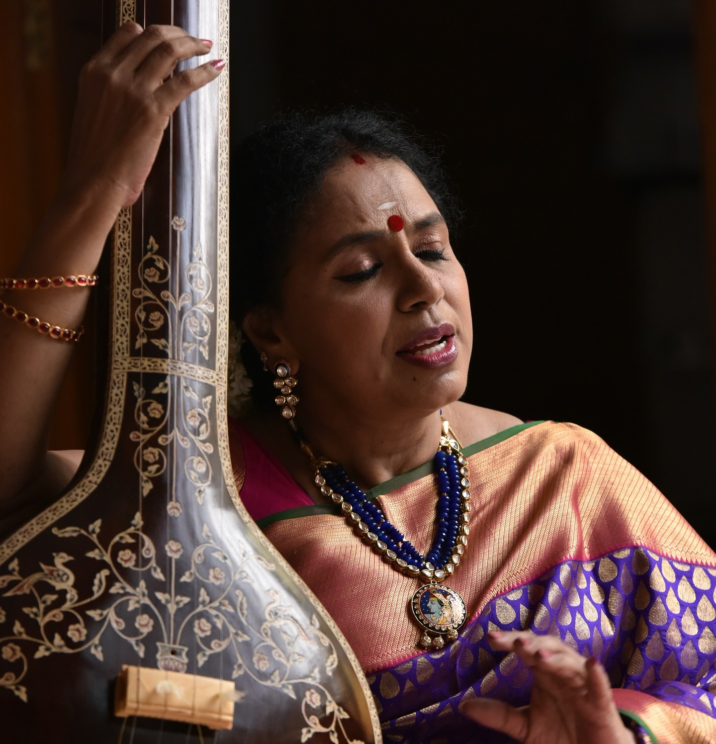 With the tambura, rooted in classical tradition