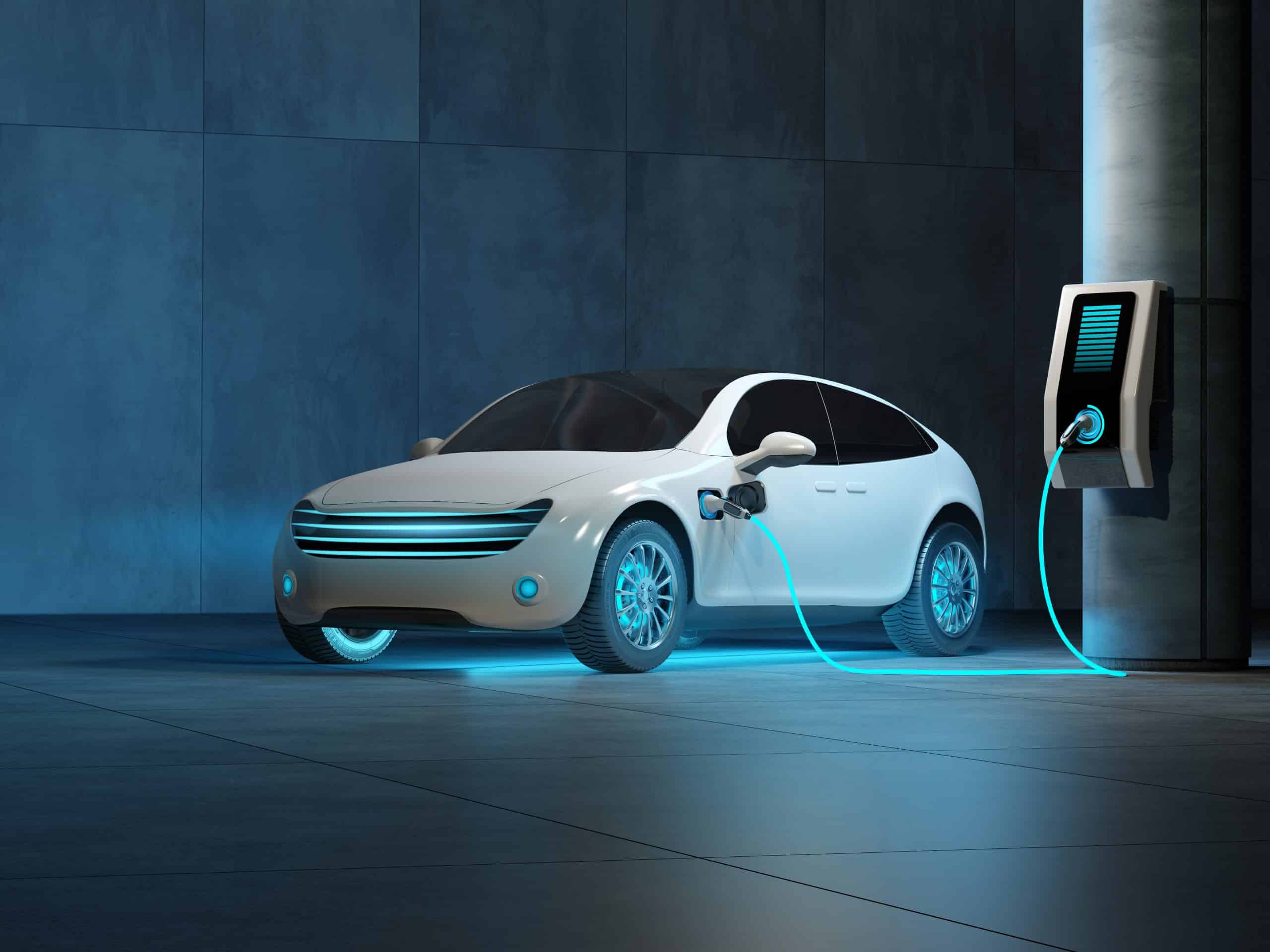 A modern EV charging station