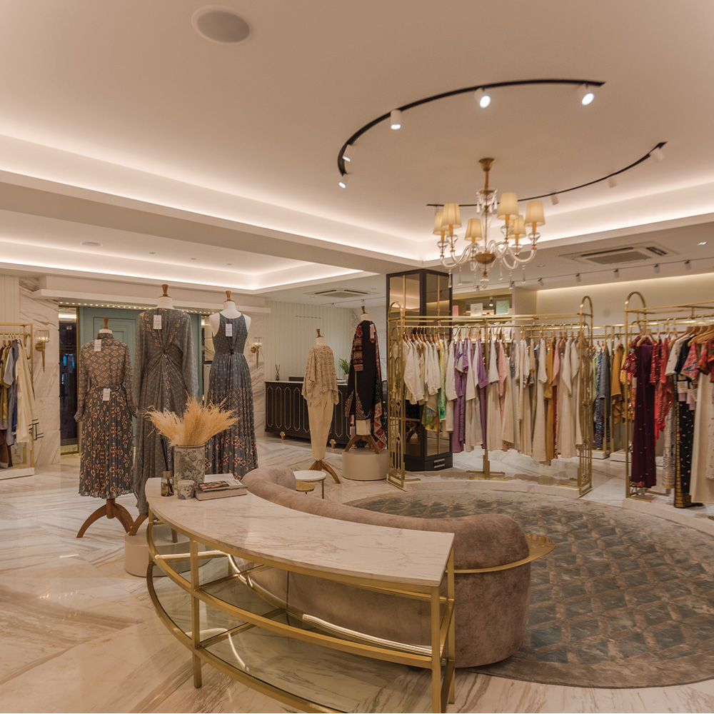 A curated luxury retail space