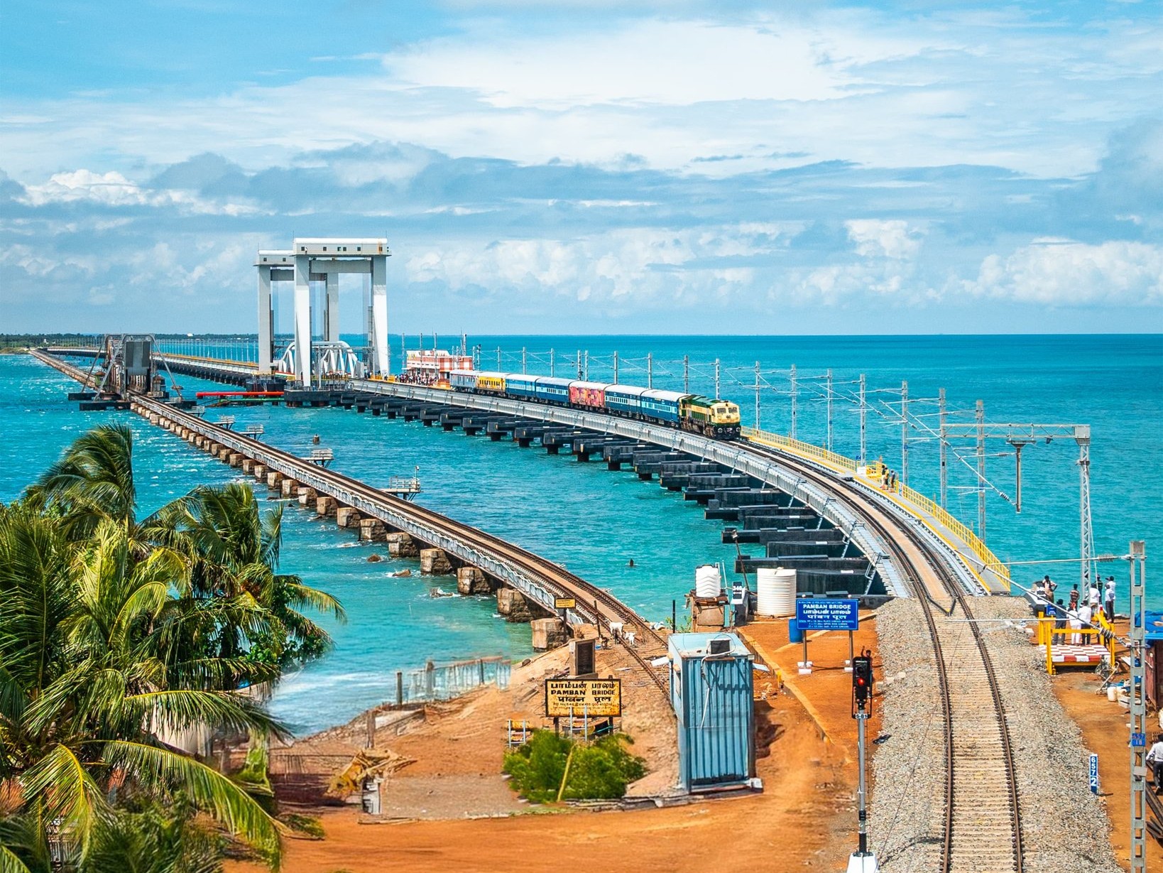 The Pamban rail bridge on the way to Rameswaram