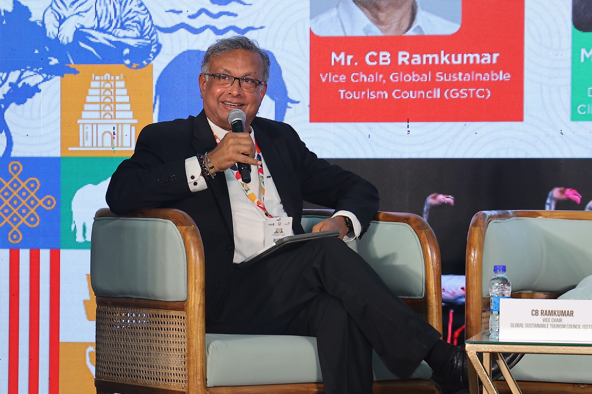 Mr. C. B. Ramkumar, Vice-Chair of the Global Sustainable Tourism Council, on stage