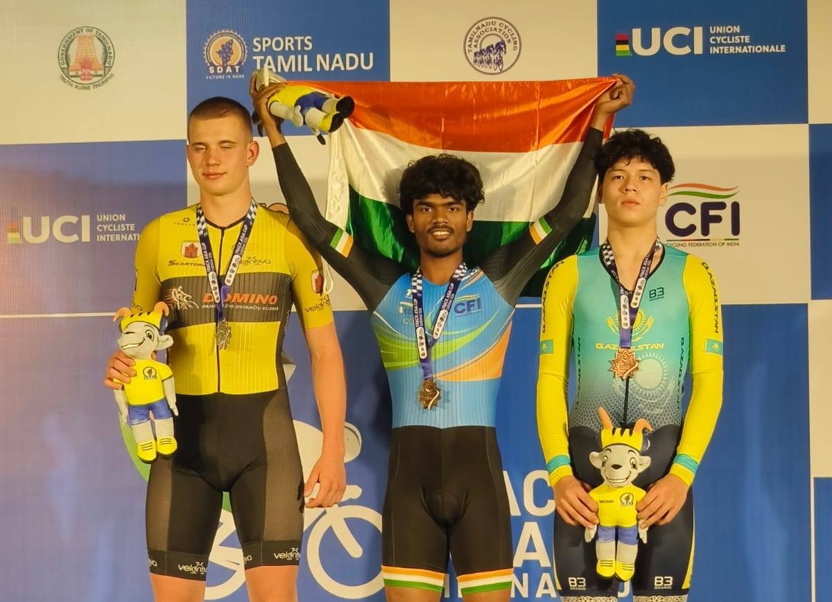 Medallists on the Track Asia Cup podium