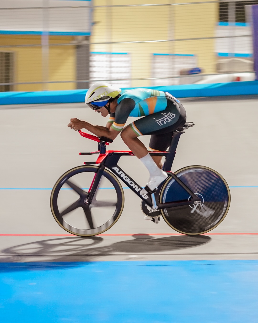 A rider in the individual time trial